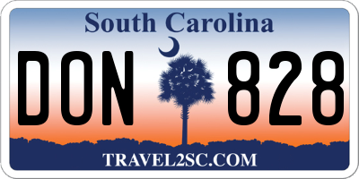 SC license plate DON828
