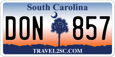 SC license plate DON857