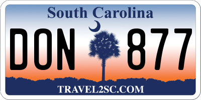 SC license plate DON877