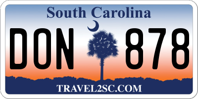 SC license plate DON878