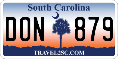 SC license plate DON879