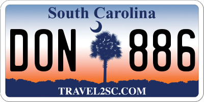 SC license plate DON886