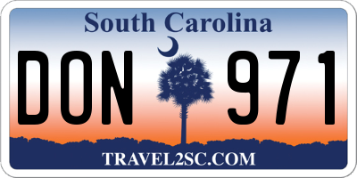 SC license plate DON971