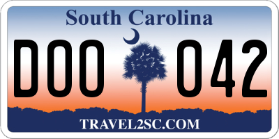 SC license plate DOO042