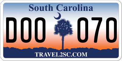SC license plate DOO070
