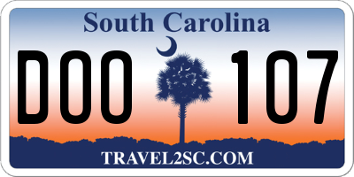 SC license plate DOO107