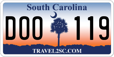 SC license plate DOO119