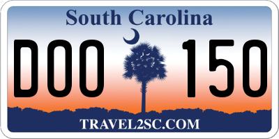 SC license plate DOO150