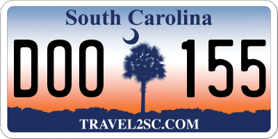 SC license plate DOO155