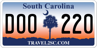 SC license plate DOO220