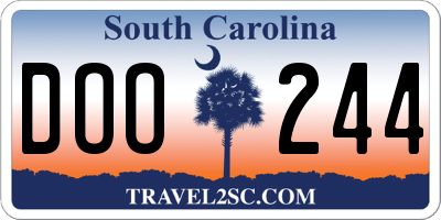 SC license plate DOO244