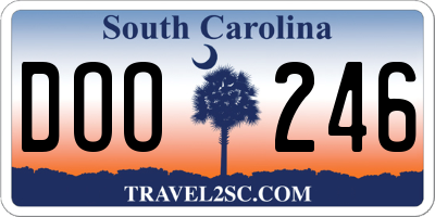 SC license plate DOO246