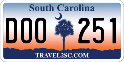 SC license plate DOO251