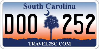 SC license plate DOO252