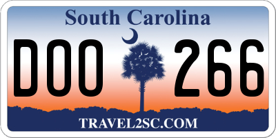 SC license plate DOO266