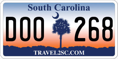 SC license plate DOO268