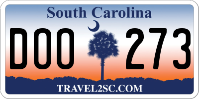 SC license plate DOO273