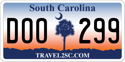 SC license plate DOO299