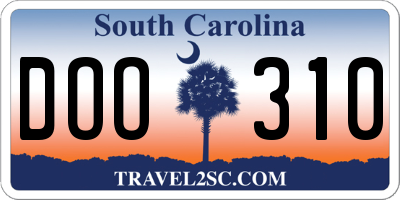 SC license plate DOO310