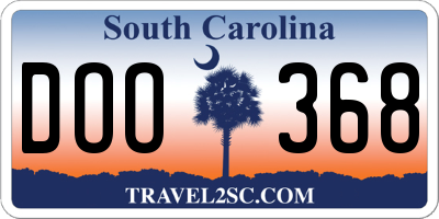 SC license plate DOO368
