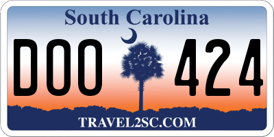 SC license plate DOO424