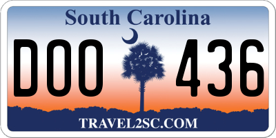 SC license plate DOO436