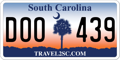 SC license plate DOO439