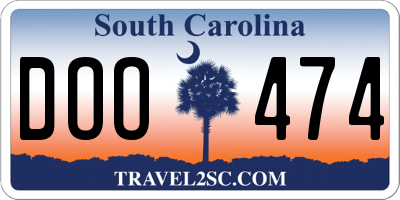 SC license plate DOO474