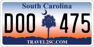 SC license plate DOO475