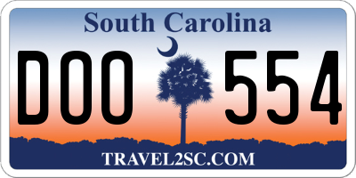 SC license plate DOO554
