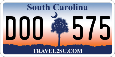 SC license plate DOO575