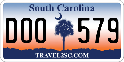 SC license plate DOO579