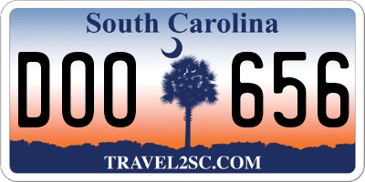 SC license plate DOO656