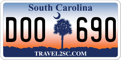SC license plate DOO690