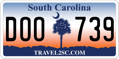 SC license plate DOO739