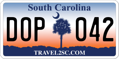 SC license plate DOP042