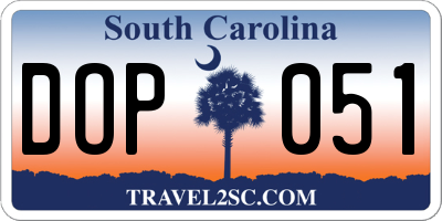 SC license plate DOP051