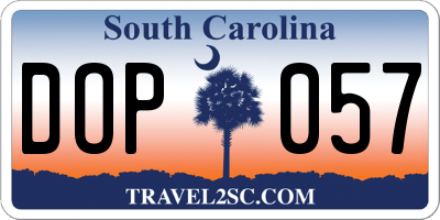 SC license plate DOP057