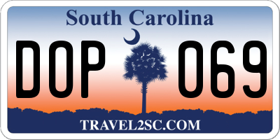 SC license plate DOP069