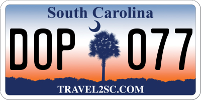SC license plate DOP077