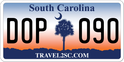 SC license plate DOP090