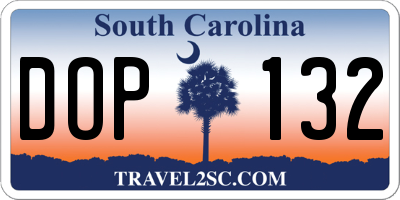 SC license plate DOP132