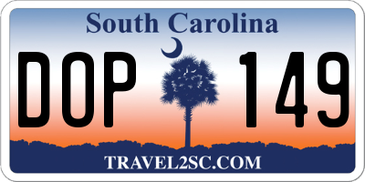 SC license plate DOP149
