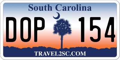 SC license plate DOP154