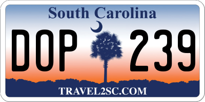 SC license plate DOP239