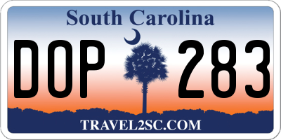 SC license plate DOP283
