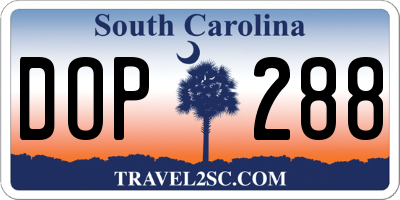 SC license plate DOP288