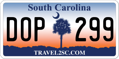 SC license plate DOP299