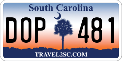 SC license plate DOP481