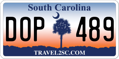 SC license plate DOP489